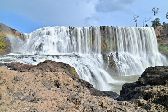 Nature Scenery of Tad Sae Pong Lai Waterfall in Attapeu, Laos