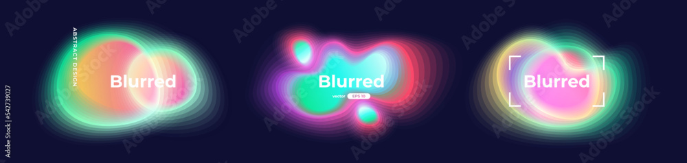 Poster circle banner with gradient isolated on black background. vector set. fluid vivid gradients for bann