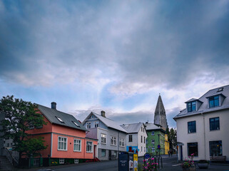 Neighborhood in Reykjavik - obrazy, fototapety, plakaty