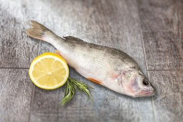 Tasty fresh fish, health food concept.