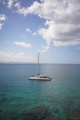 Catamaran near Lanzarote coast