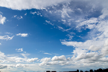 beautiful clouds in the clear sky