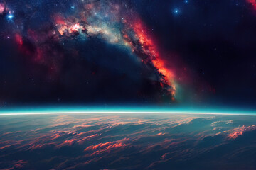 Space horizon fantasy background