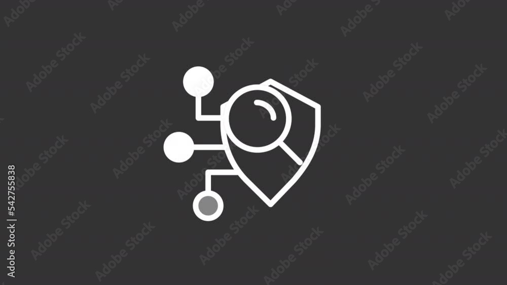 Aufkleber animated scan white line icon. detecting system weaknesses. search vulnerabilities. seamless loop hd