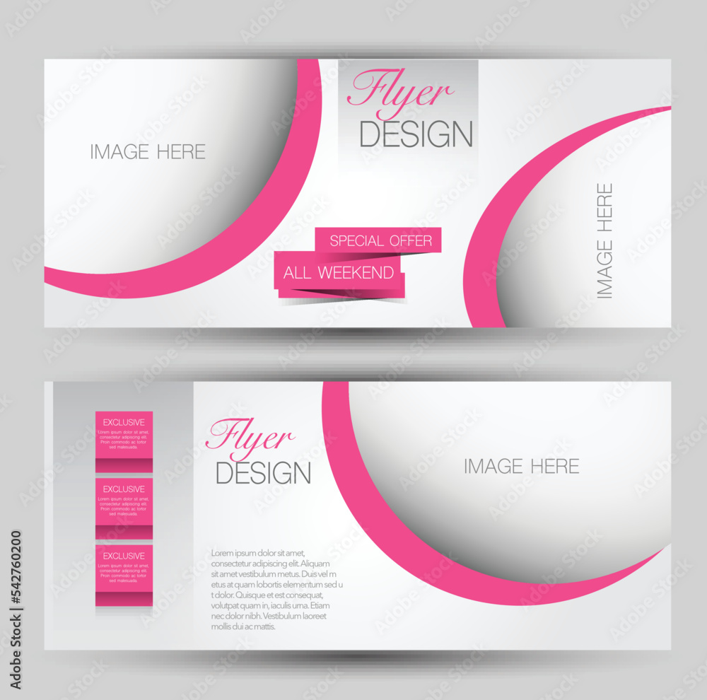 Wall mural flyer banner or web header template set. vector illustration promotion design background.