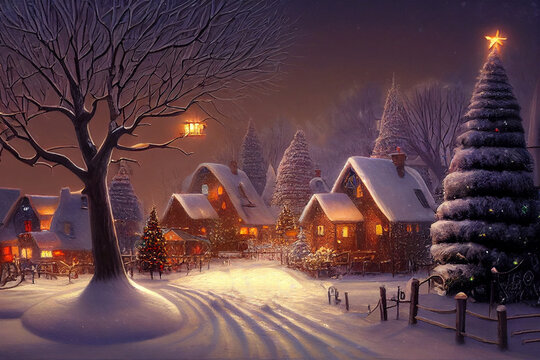 Snowy Christmas Night Wallpapers  Top Free Snowy Christmas Night  Backgrounds  WallpaperAccess