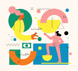 Flat design illustration concepts for big idea, marketing, brainstorming, business, team work, company strategy, project management.