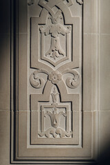 Breathtaking architecture details of panoramic dome columns scenic building interior view with...