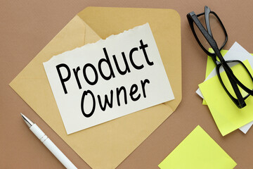 product owner word written on notepad. product owner text on the table, concept.