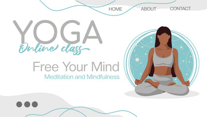 Web banner for a yoga studio online class. 