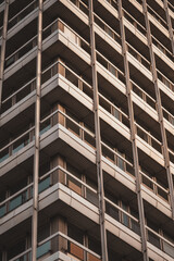 Tall appartment building structure from interesting perspective