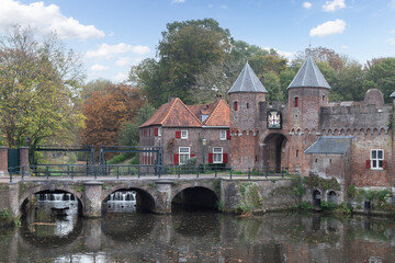 Historic Land- and watergate the Koppelpoort in Amersfoort.