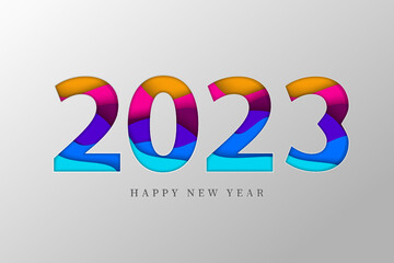  happy new year 2023 elegant design vector illustration of color logo 