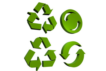 3D Recycling Icons