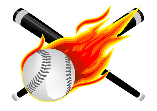 Baseball Flames PNG