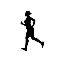 Fototapeta na wymiar silhouette of a runner, a run woman- vector illustrationning 