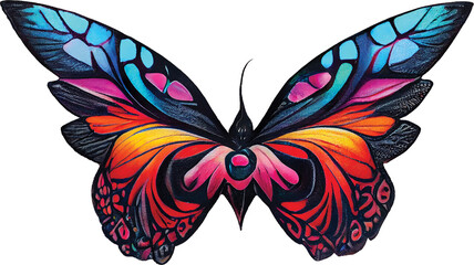 Fototapeta na wymiar Psychedelic Butterfly