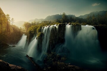 Fototapeta premium waterfall in the morning