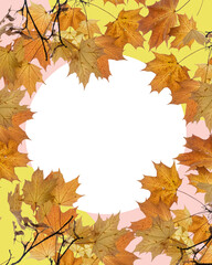 Naklejka na ściany i meble beautiful template with autumn leaves 3d illustration 