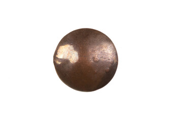 copper vintage medallion isolated on white background