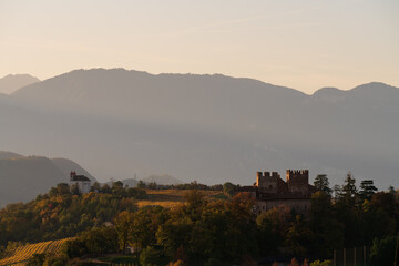 Eppan autumn landscape in South Tyrol, Italy