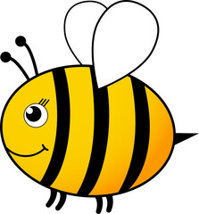 Cute fly bee. Bumblebee character illustration.