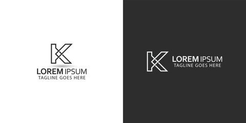 Business Corporate Letter K Logo Design Vector. Black And White Letter K Logo Vector Template. Letter K Logo