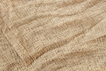 Wrinkled sackcloth burlap. Close-up of texture. Vintage background