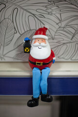 Funny cute chirstmas santa on background