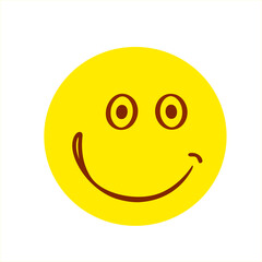 Smile icon. Emoji. Happy face symbol. Flat style. Cute emoticon isolated on white background. Vector illustration.