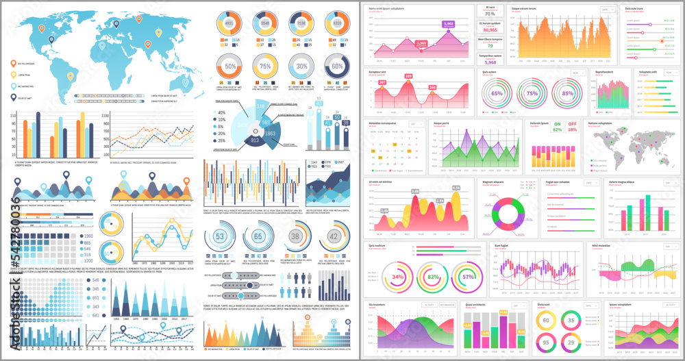 Poster infographic chart vector template. annual statistics curve graph design. market data diagrams. graph