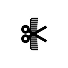 Scissors comb. Barber icons. 