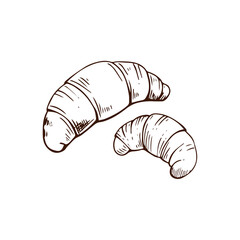 croissant isolated on white background.Croissant line icon.Vector illustration