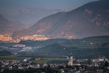 Eppan autumn landscape in South Tyrol, Italy