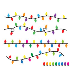 Christmas hanging light string vector cartoon illustration