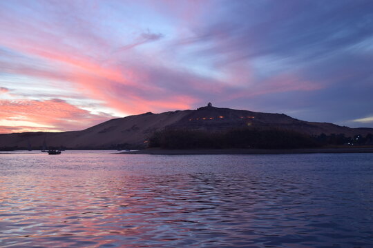 sunset over the lake