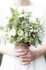 Wedding bouquet with white flowers