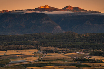 Eppan autumn landscape in South Tyrol, Italy