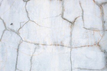 A weathered concrete wall with cracks and peeling paint, showing signs of age and decay.