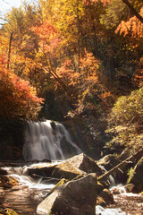 waterfall in autumn 