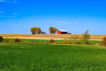 Red barn in autumn countryside, Dalton, Ohio