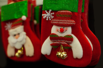 Cute snowman on chistmas background