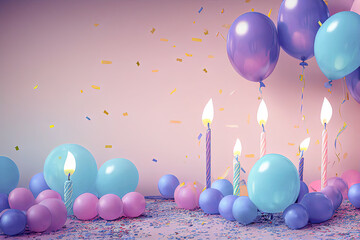 Backdrop Hintergrund Ballon Luftballon für eine Party Geburtstag Silvester bunt mit Luftschlangen...