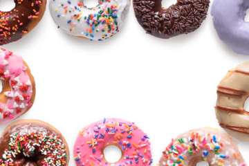 Close up donuts isolated