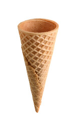 empty ice cream cone isolated