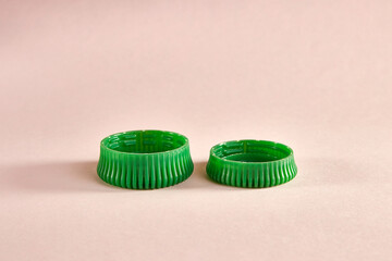 Plastic lids for larger and smaller water bottles. Reducing the use of plastic to save the...