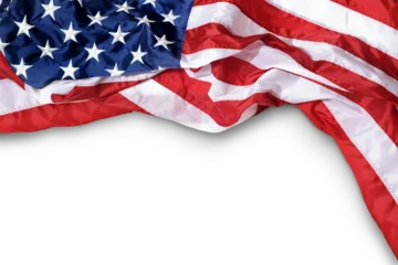 Closeup ruffled American flag isolated  © chones