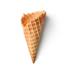 Empty ice cream cone isolated
