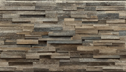 eco wood 3d tiles with grey metal stone elements