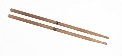 musical drumsticks isolated on white background